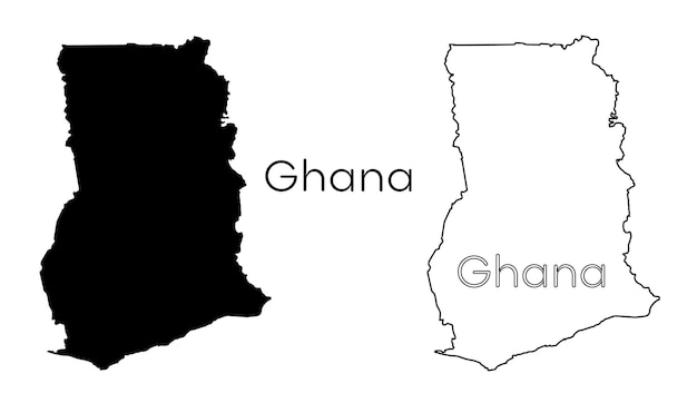 ガーナ地図シルエット