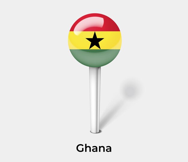 Ghana push pin for map vector illustration