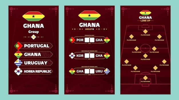 Vector ghana set banner for social media qatar 2022