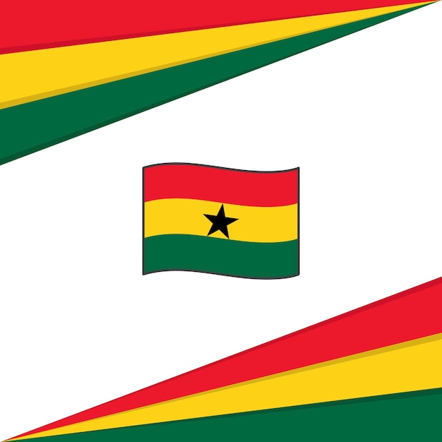 Ghana Vlag Abstracte Achtergrond Ontwerpsjabloon Ghana Onafhankelijkheidsdag Banner Social Media Post Ghana Vlag