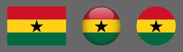 Ghana Vlag Set Collectie Vector