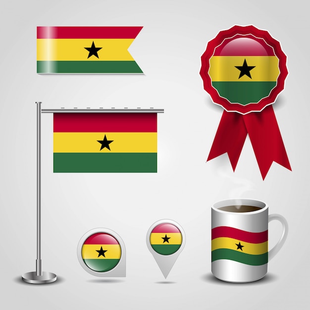 Ghana vlag set