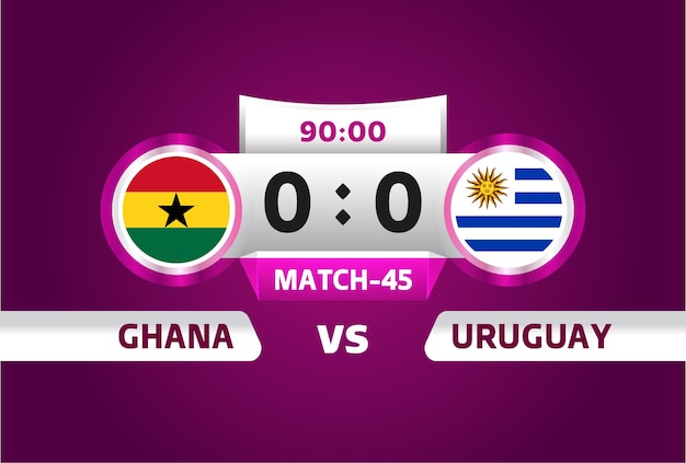 Ghana vs Uruguay world Football 2022, Group H. World Football Competition championship match versus