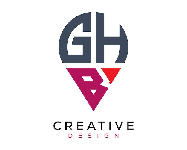 GHB letter location shape logo design