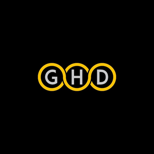 Ghd lettera iniziale logo design template illustrazione vettoriale