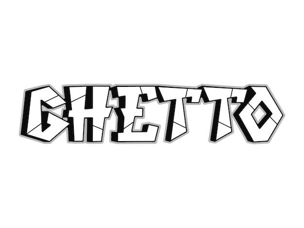 Vector ghetto word graffiti style letters