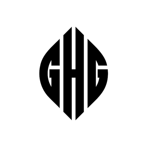 벡터 서클과 타원형으로 된 ghg 서클 글자 로고 디자인 ghg 타원형 글자 타이포그래픽 스타일로 세 개의 이니셜이 서클 로고를 형성합니다 ghg circle emblem abstract monogram letter mark vector