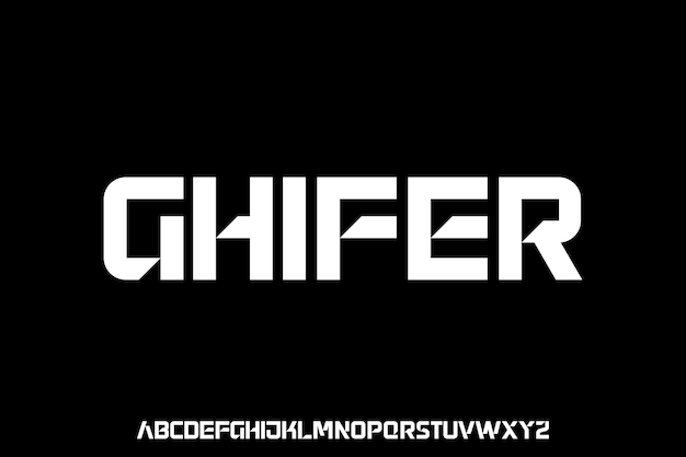 Ghifer モダン フューチャリスティック モダン ジオメトリック フォント