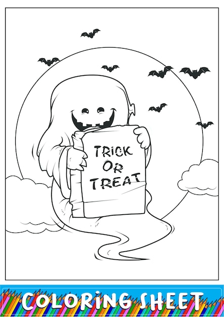 Ghosh halloween coloring sheets