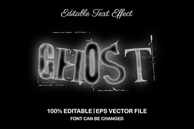 Vector ghost 3d editable text effect