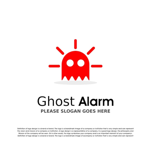 Ghost alarm logo-ontwerp met eenvoudige stijl