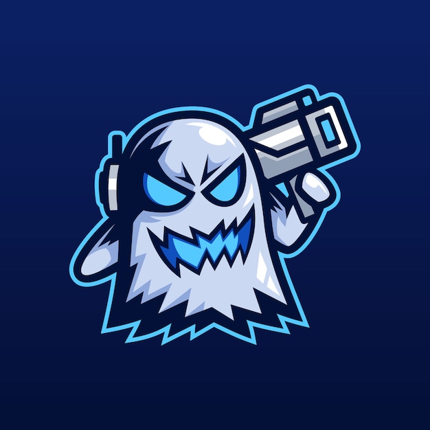 Ghost bazooka mascot logo