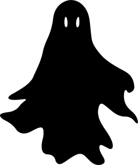 Ghost black silhouette with transparent background