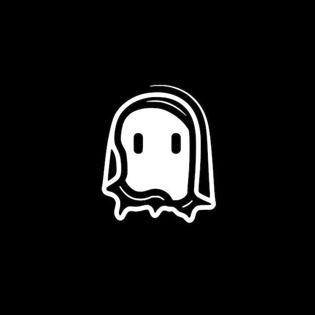 Vector ghost black and white vector illustration