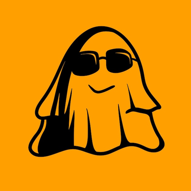 Ghost Bril Halloween Vector Leuke Mascotte Logo Illustratie