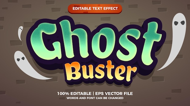 Modello di stile di effetto di testo modificabile fumetto di ghost buster fumetto