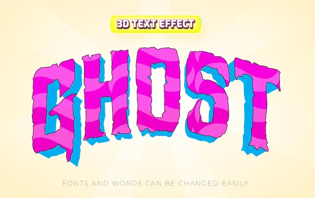 Ghost cartoon 3d editable text effect style