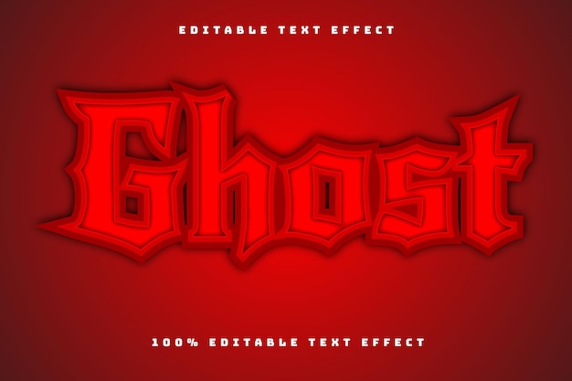 Ghost Editable Text Effect 3D Emboss Cartoon stijl