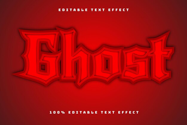 Ghost editable text effect 3d emboss in stile cartone animato