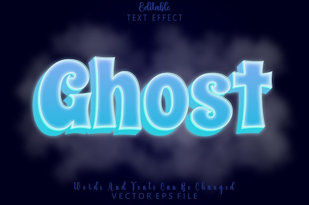 Ghost Editable Text Effect Emboss Cartoon Style