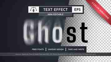 Vector ghost editable text effect graphic style vector mockup and template slogan and brand company