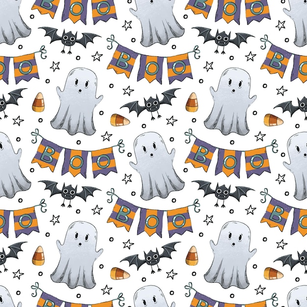 Ghost en Boo slinger naadloos patroon