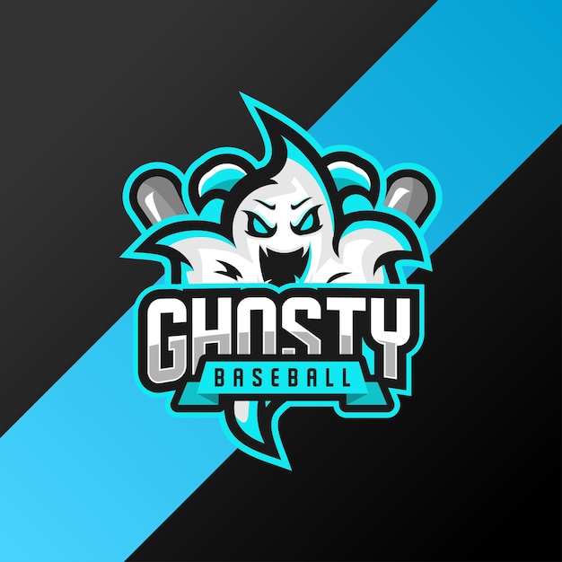 Ghost Esports Logo Design Premium Gaming Vector