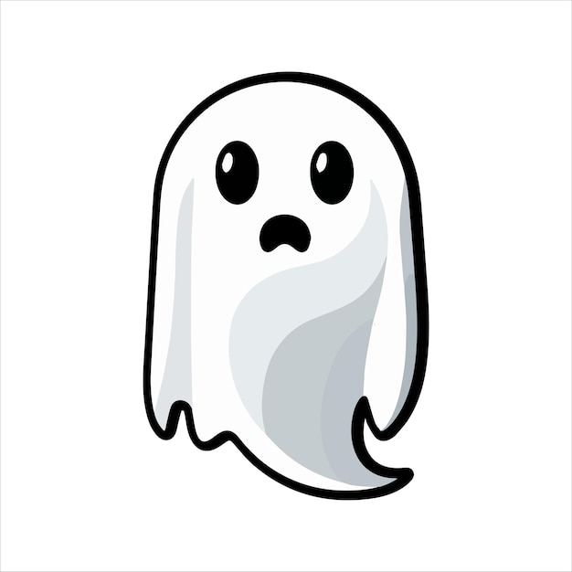 ghost flat vector illustration ethereal creature stylized design simple