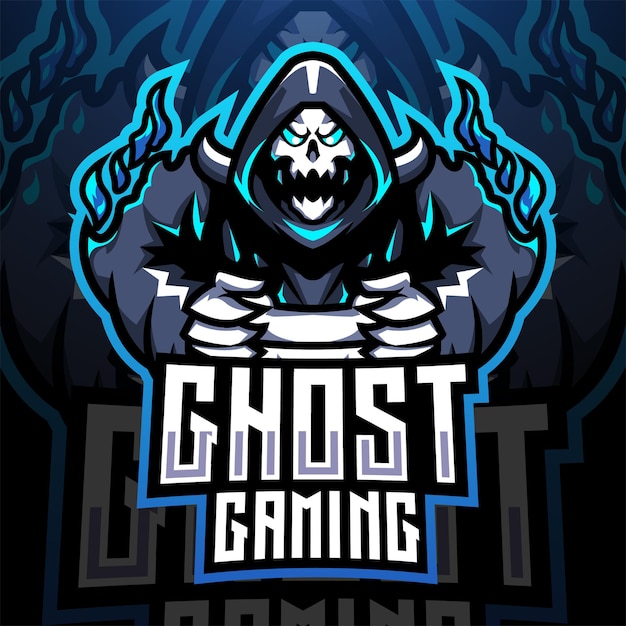 Vector ghost gaming esport mascot logo design