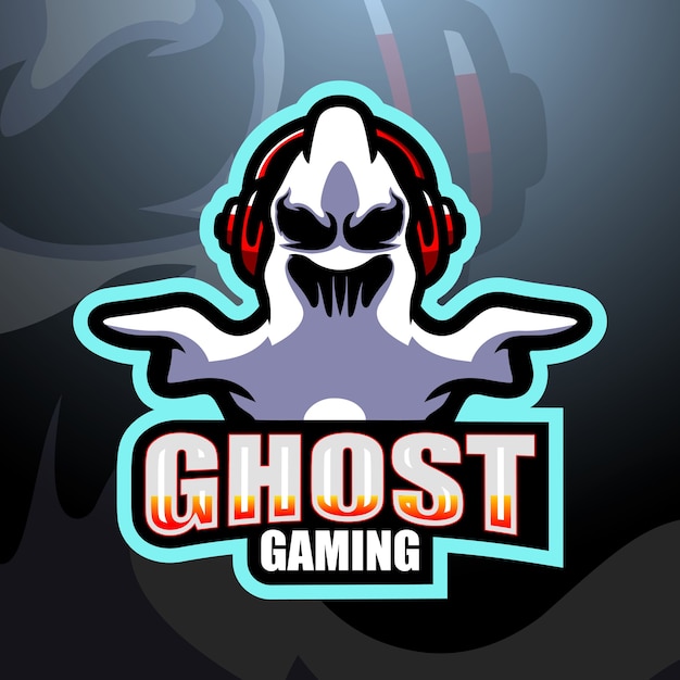 Ghost gaming mascotte esport illustratie