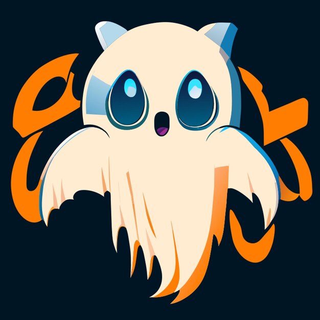 Vector ghost graffiti vector illustration kawaii