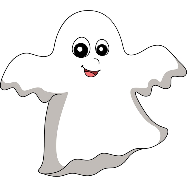 Clipart colorato del fumetto di halloween del fantasma