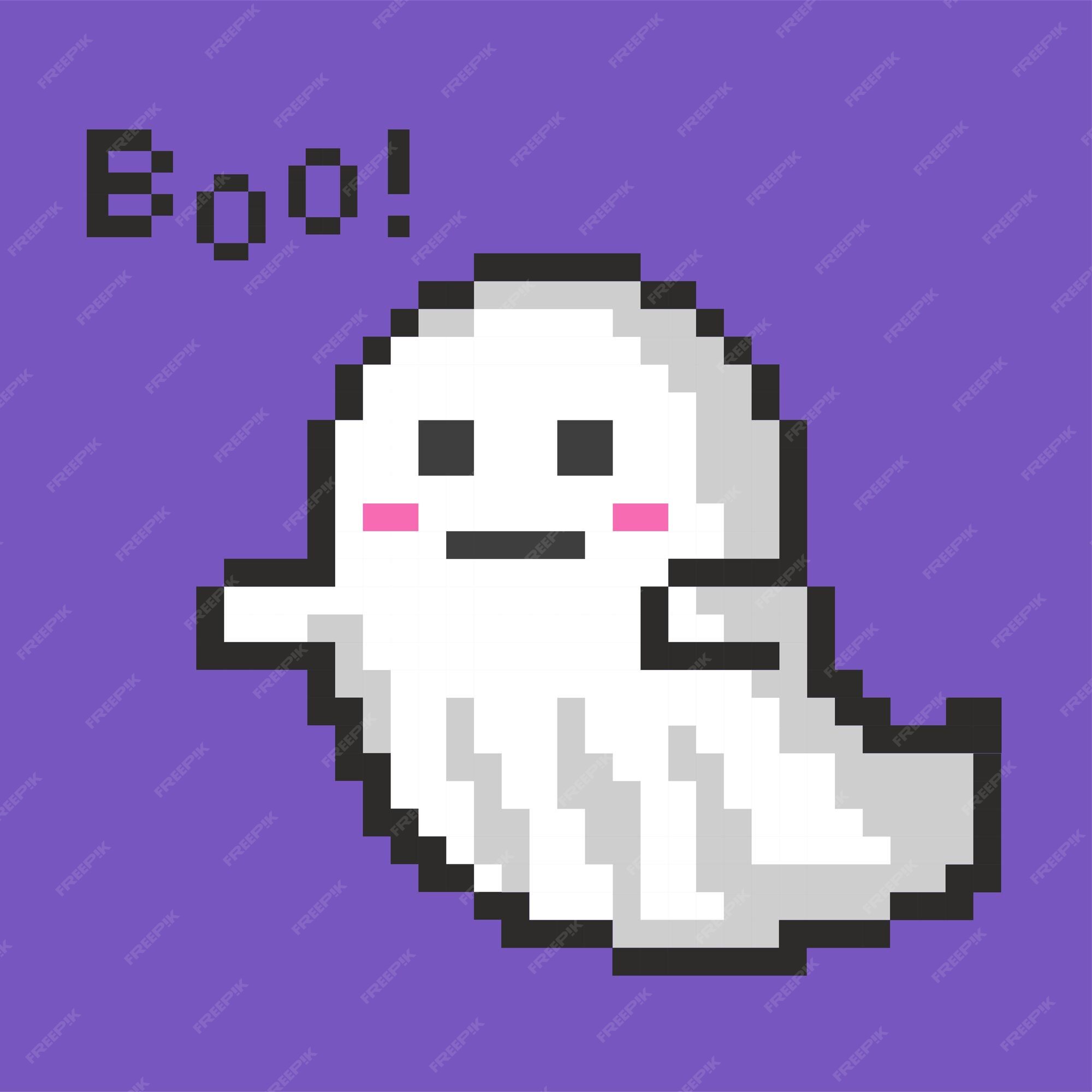 Ghost Pixel art GIF , cute pixel transparent background PNG clipart