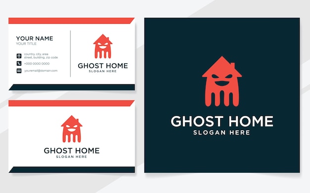 Ghost house logo suitable for company with business card template