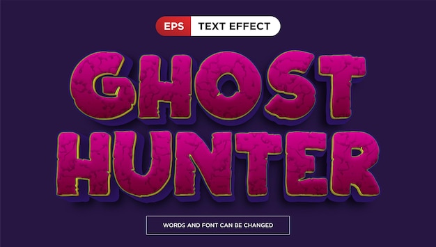 Ghost hunter teksteffect bewerkbare horror en enge lettertypestijl