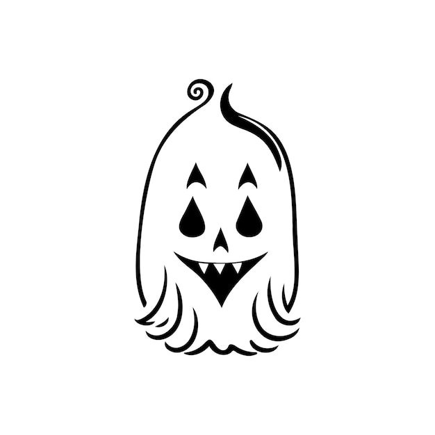 Ghost Icon hand draw black colour april fools day logo vector element and symbol