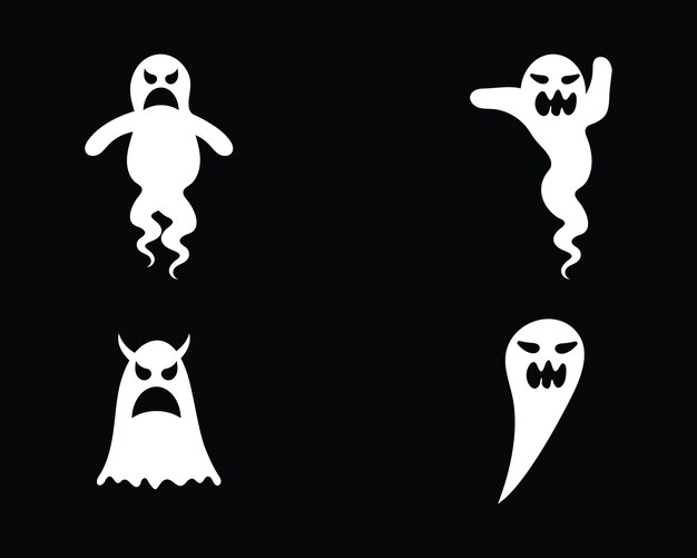 Vector ghost icons vector illustration