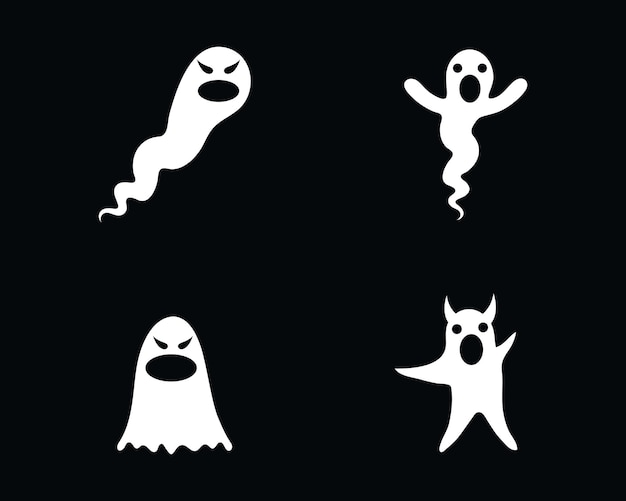 Vector ghost icons vector illustration