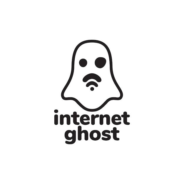 Ghost internet wifi logo ontwerp vector grafisch symbool pictogram illustratie creatief idee