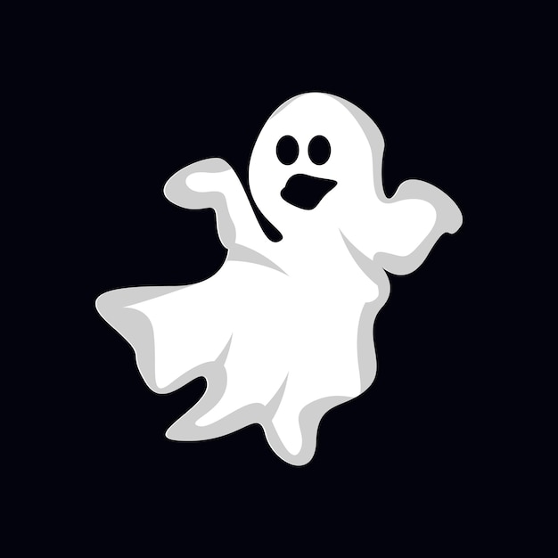 Ghost logo design icona di halloween costume di halloween illustrazione celebrazione modello banner