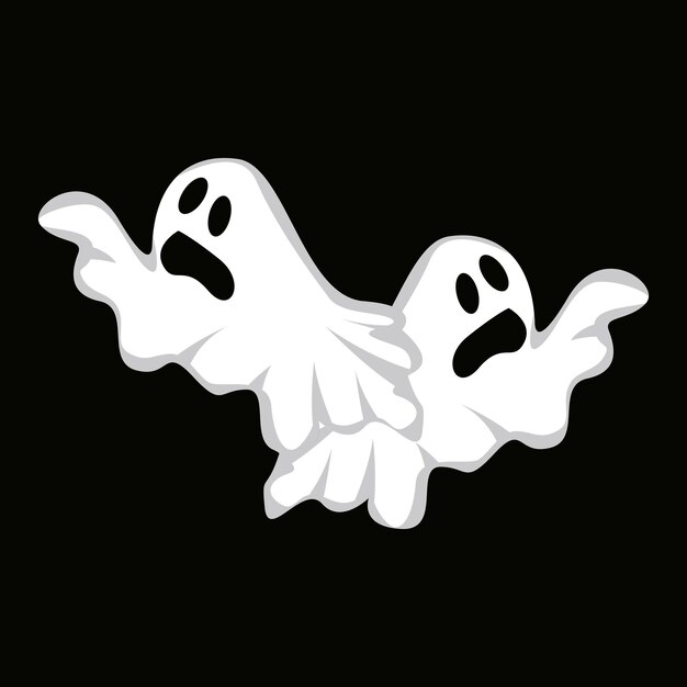 Ghost logo design icona di halloween costume di halloween illustrazione celebrazione modello banner