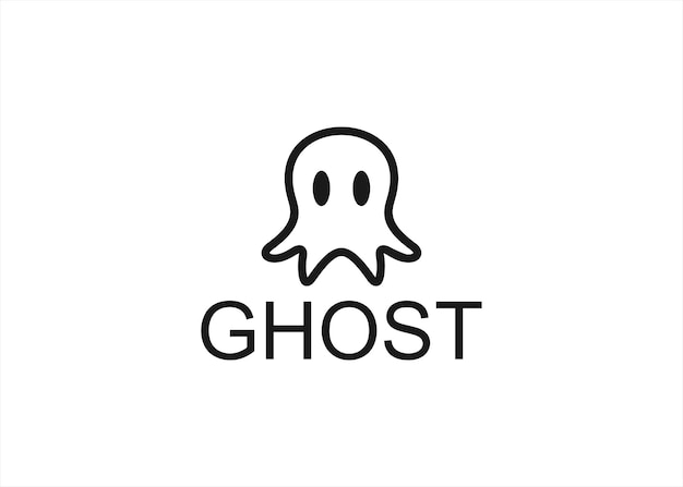 Vector ghost logo design vector illustration