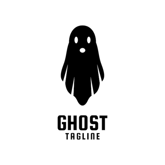 ghost logo design vector silhouette