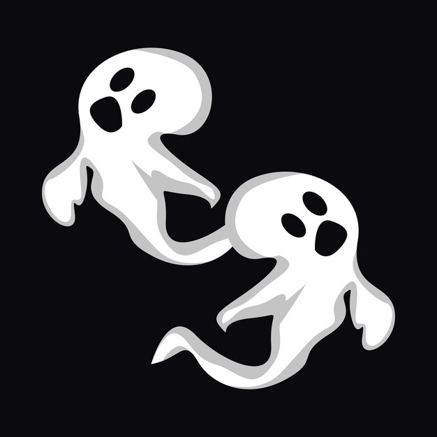 Vector ghost logo halloween ghost vector illustration halloween party template