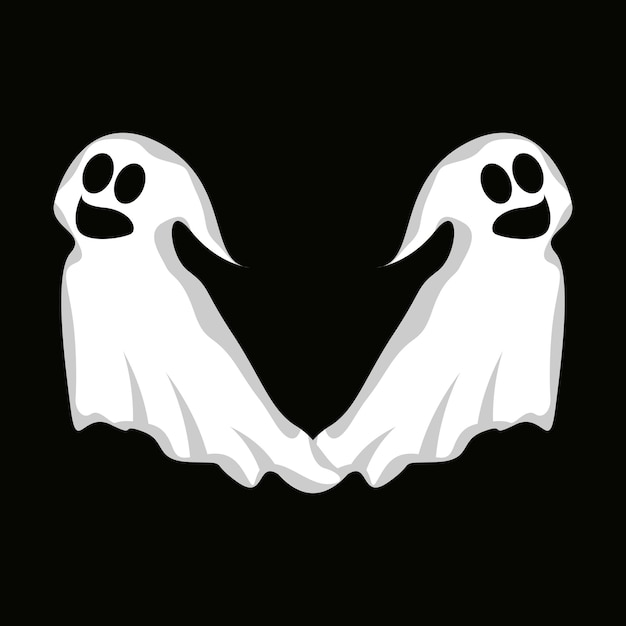 Ghost Logo ontwerp Halloween pictogram Halloween kostuum illustratie viering banner sjabloon