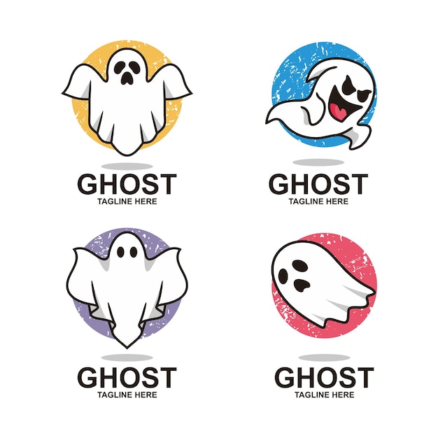 Vector ghost logo set