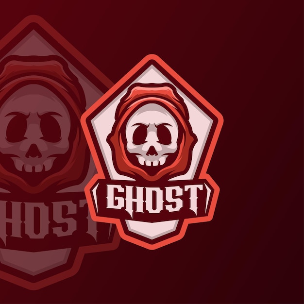 Ghost mascot logo illustration template