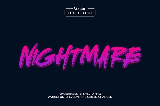 Vector ghost nightmare spooky editable text effect