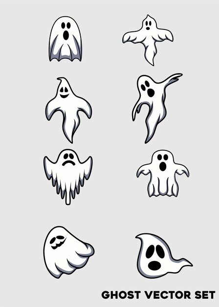 Ghost pictogram vector set