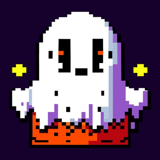 Vector ghost scary pixel flies